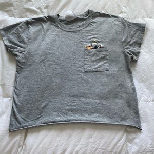 Grey looney tunes crop top
